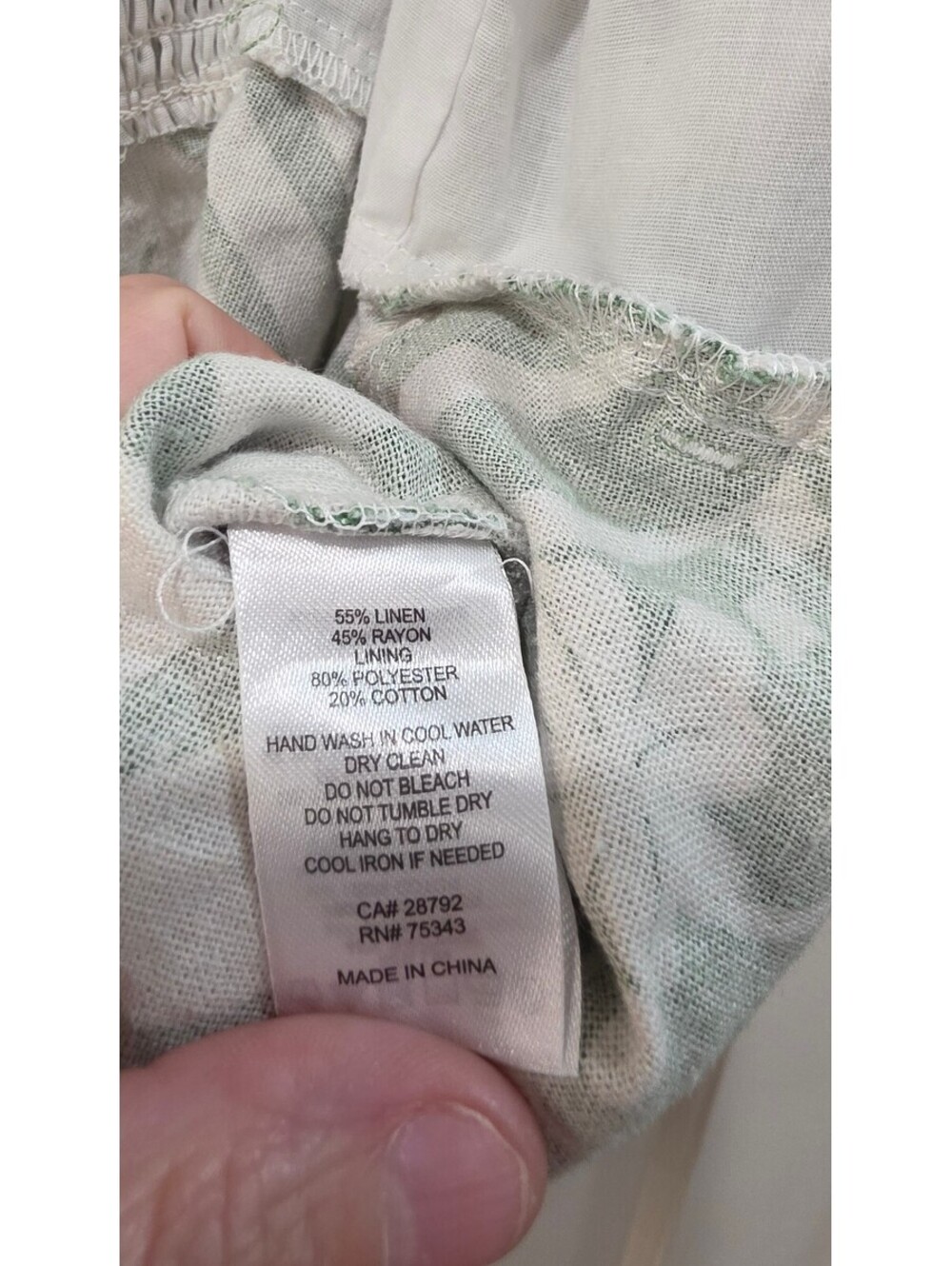 Rachel Zoe Green and White Linen Blend Romper Size 6 - Picture 6 of 9